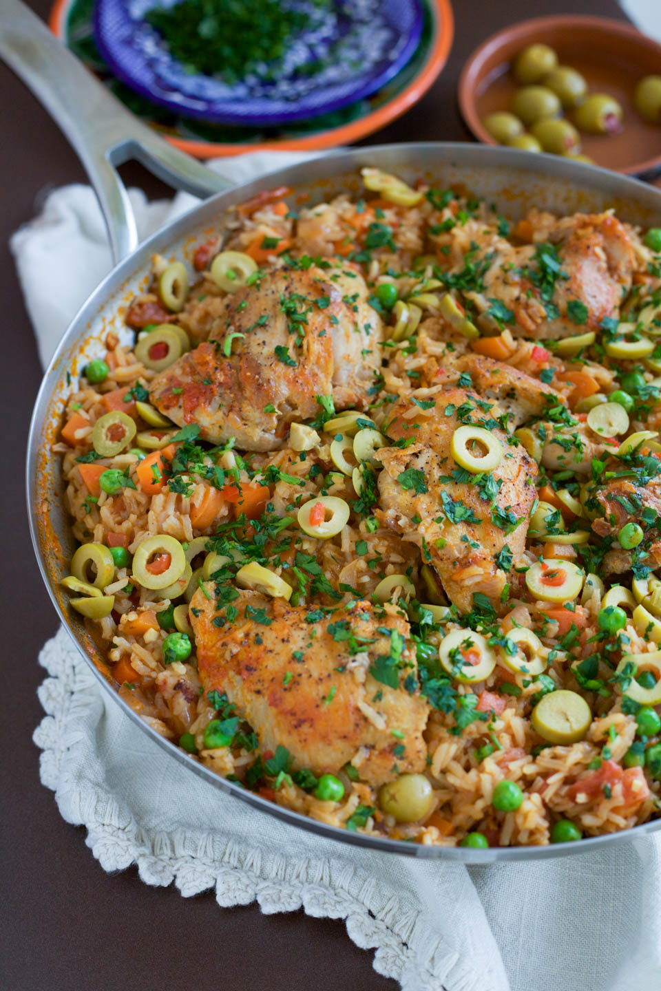 Traditional Mexican Arroz Con Pollo Recipe with Green Olives