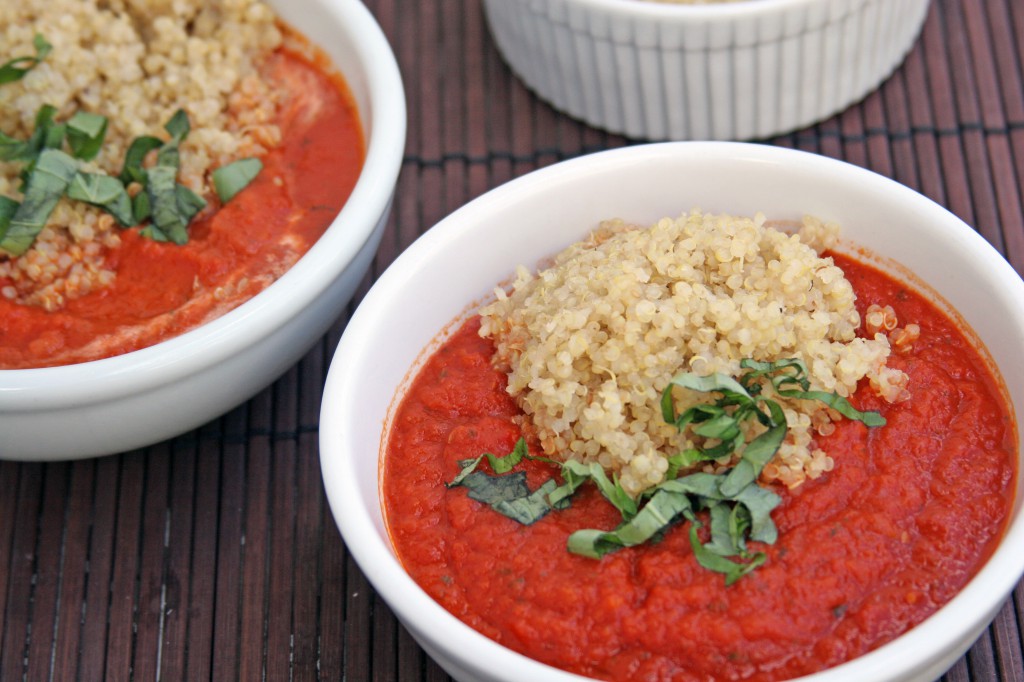 Tomato Soup with Chipotle Peppers and Quinoa