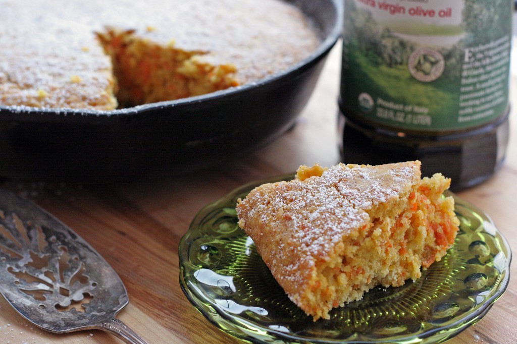 Olive Oil Carrot Cornmeal Cake not just baked