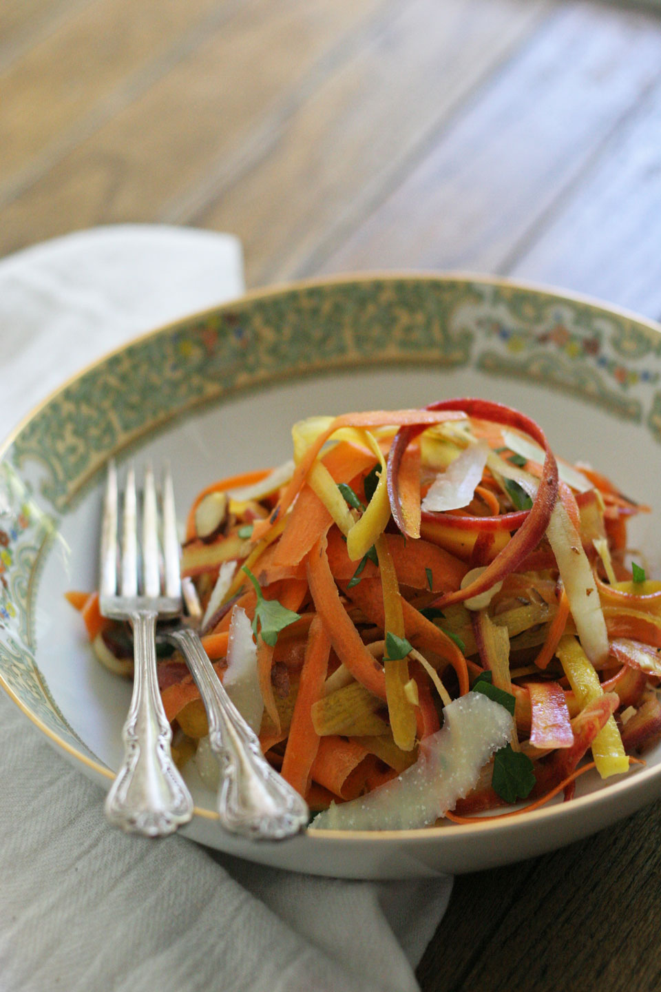 Rainbow Carrot Ribbon Salad - not just baked