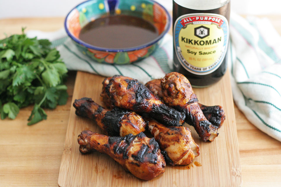 Soy, Pasilla Pepper Grilled Drumsticks