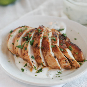 Ancho Chile Chicken with Lime Yogurt Sauce
