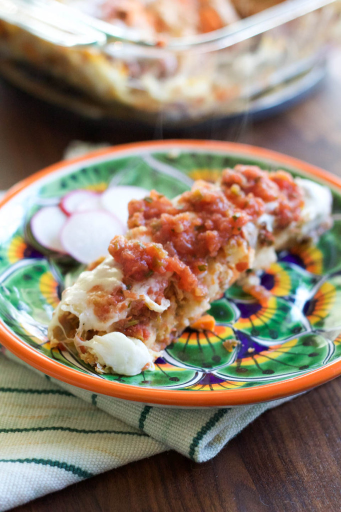 Easy Chicken and Sweetpotato Enchiladas