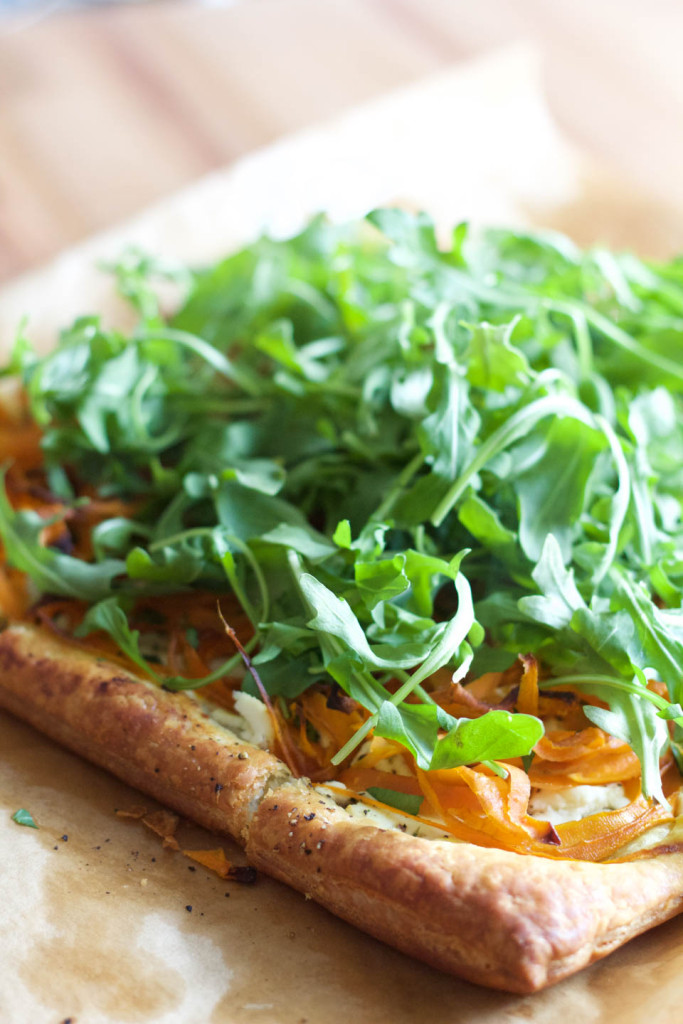 Goat Cheese Carrot Tart with Arugula