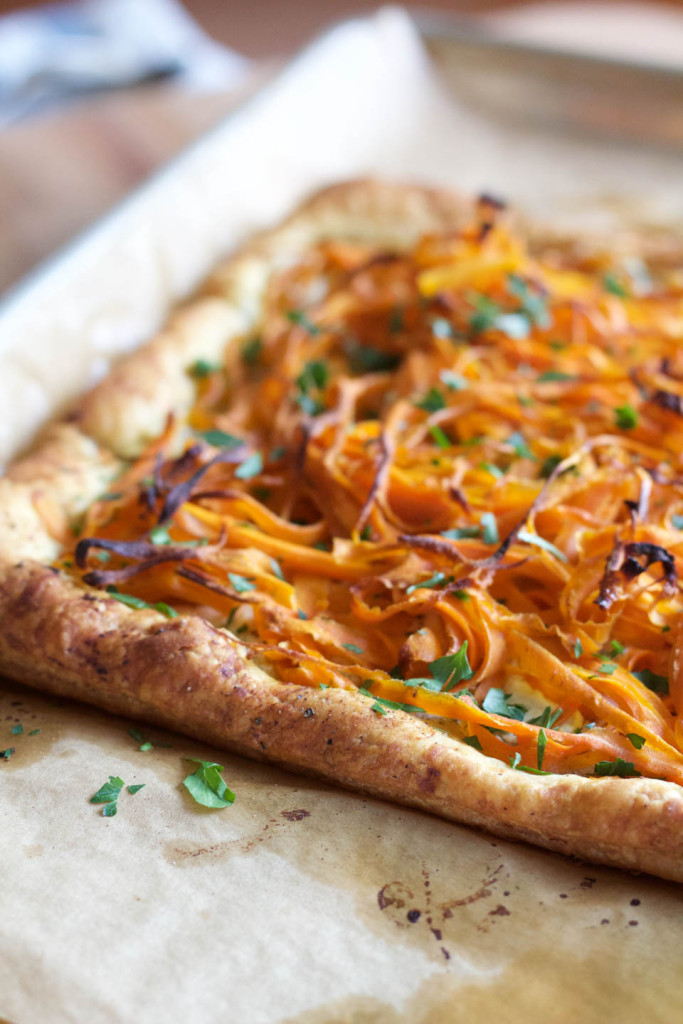 Goat Cheese Carrot Tart with Arugula