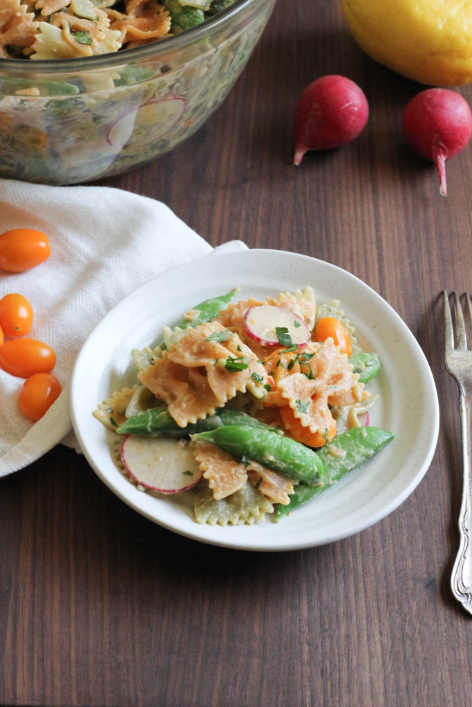 Hummus Dressing Summer Pasta Salad