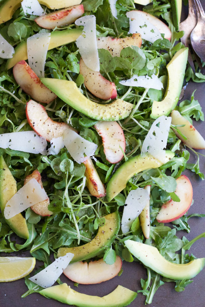 Peach Avocado Manchego Salad