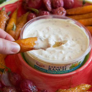 Roasted Radishes and Carrots with Greek Yogurt Dip