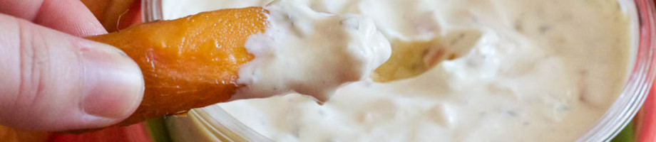 Roasted Radishes and Carrots with Greek Yogurt Dip