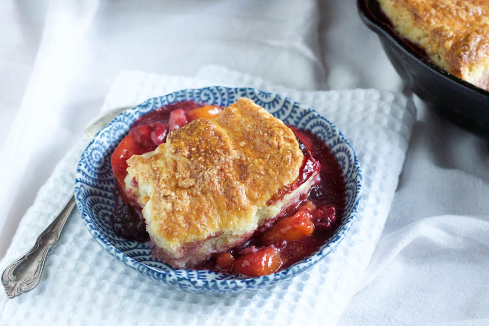 Peach Blackberry Cobbler