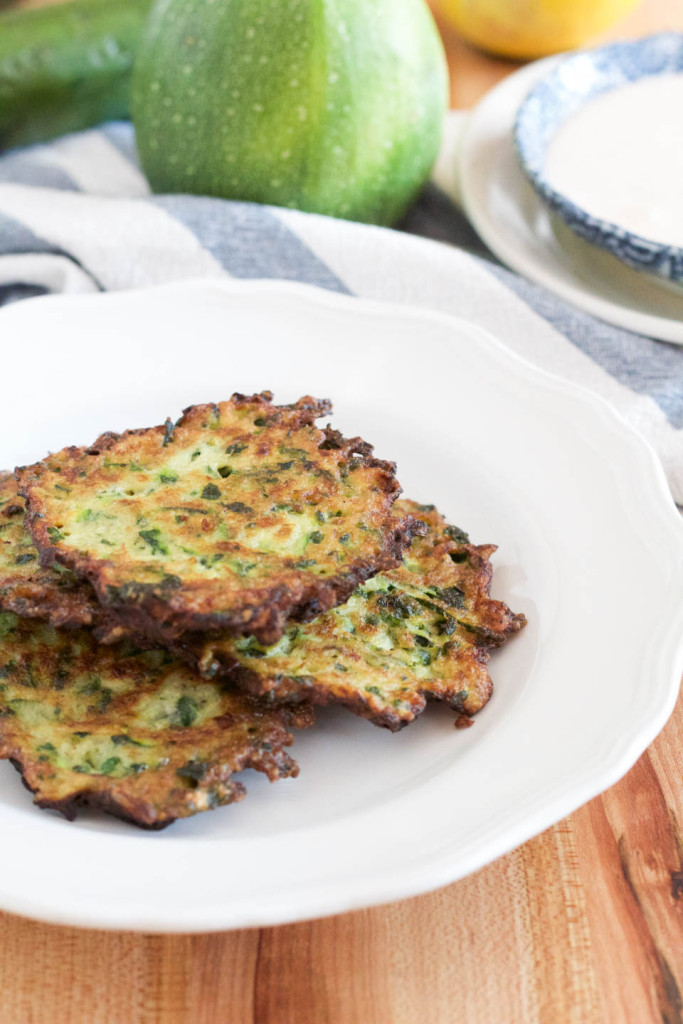 Zucchini Herb Fritters with Chipotle Buttermilk Sauce