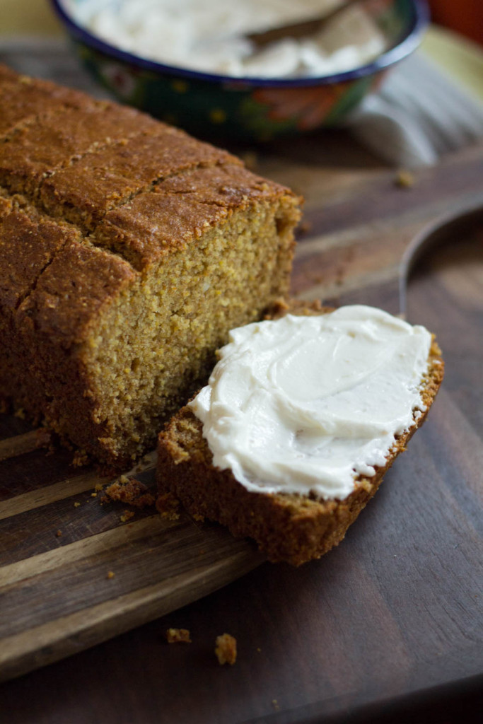 Whole Wheat Cornmeal Cake with Honey Labneh