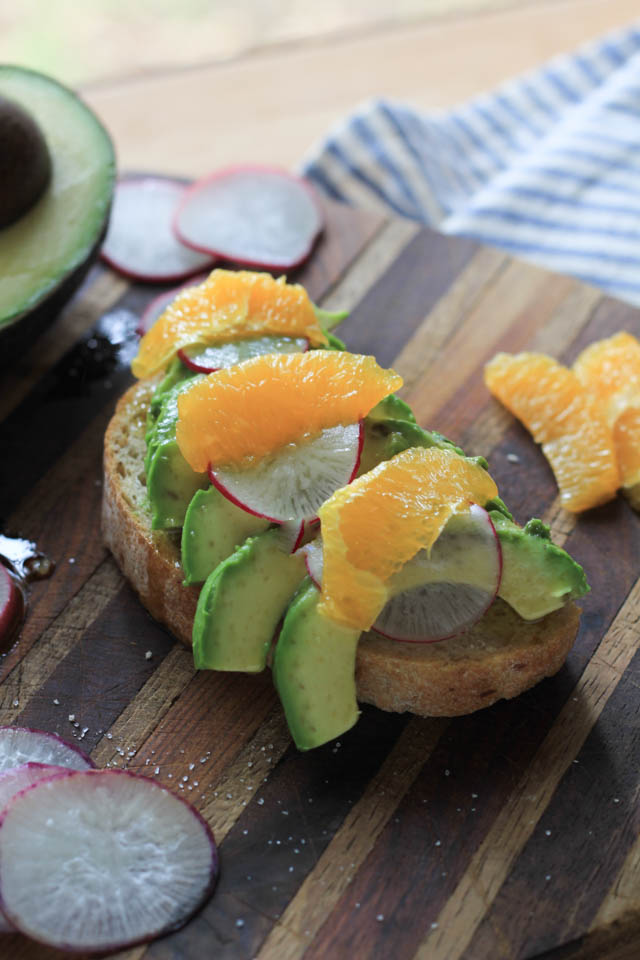 Avocado Toast with Oranges and Radishes