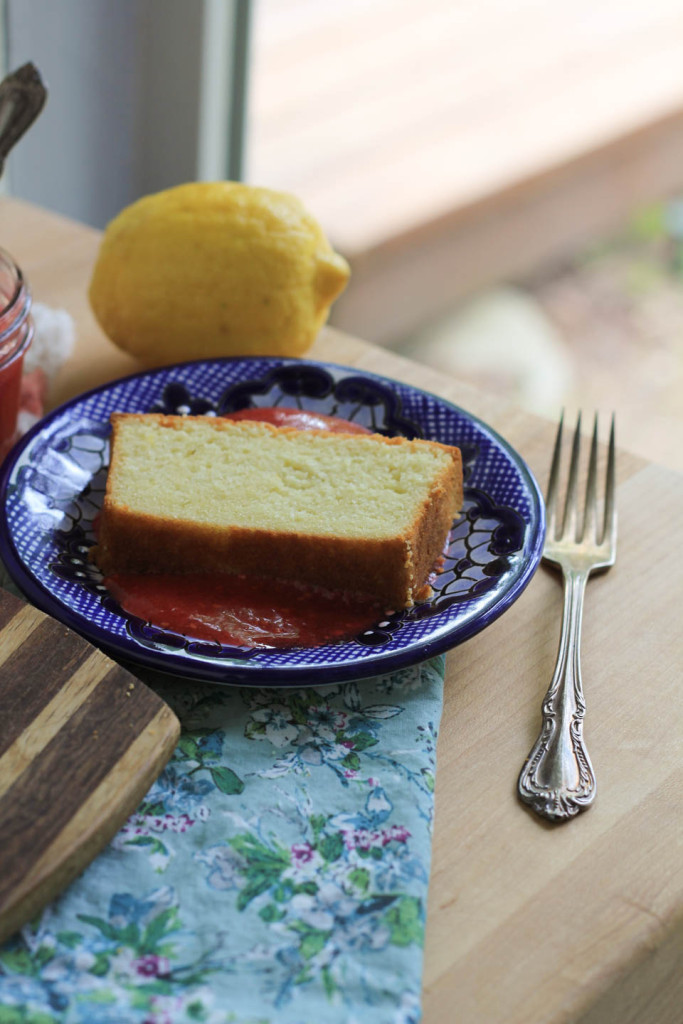 Lemon Pound Cake with Raspberry Sauce
