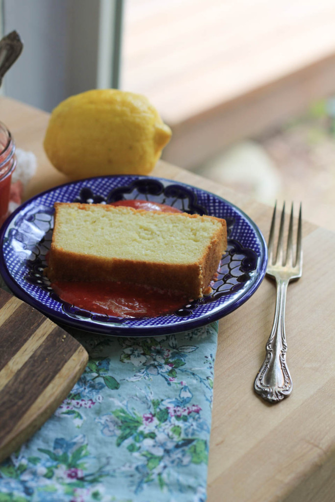 Lemon Pound Cake with Raspberry Sauce