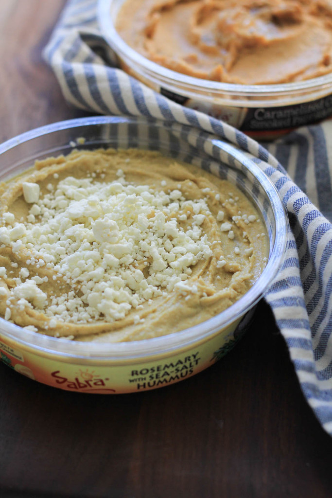 Cucumber Tomato Feta Hummus and National Hummus Day