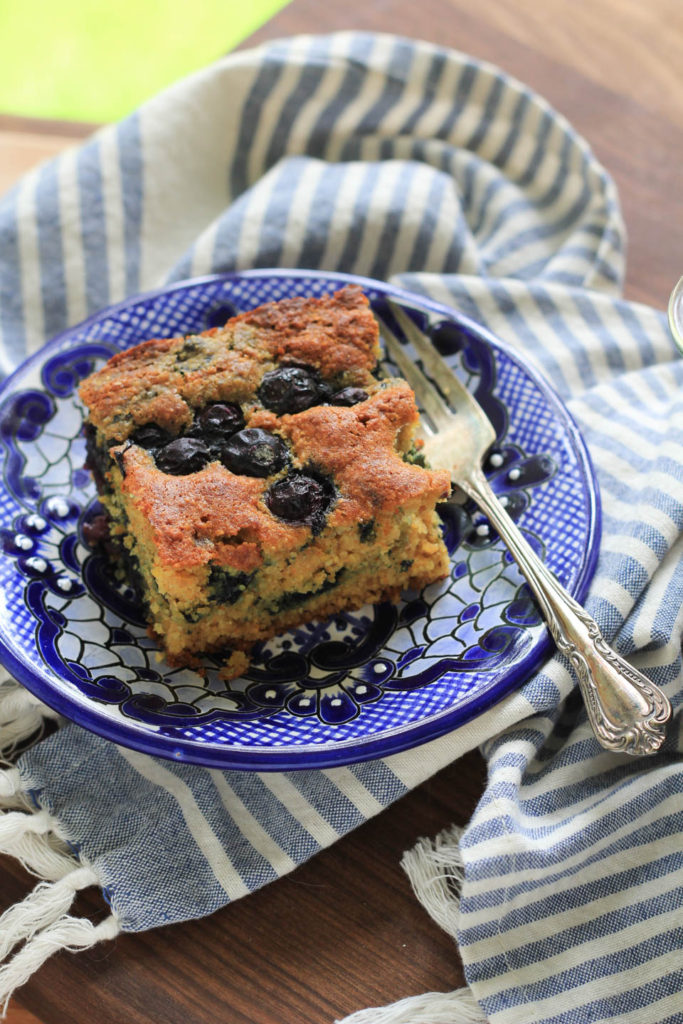 Blueberry Swirl Cornmeal Cake