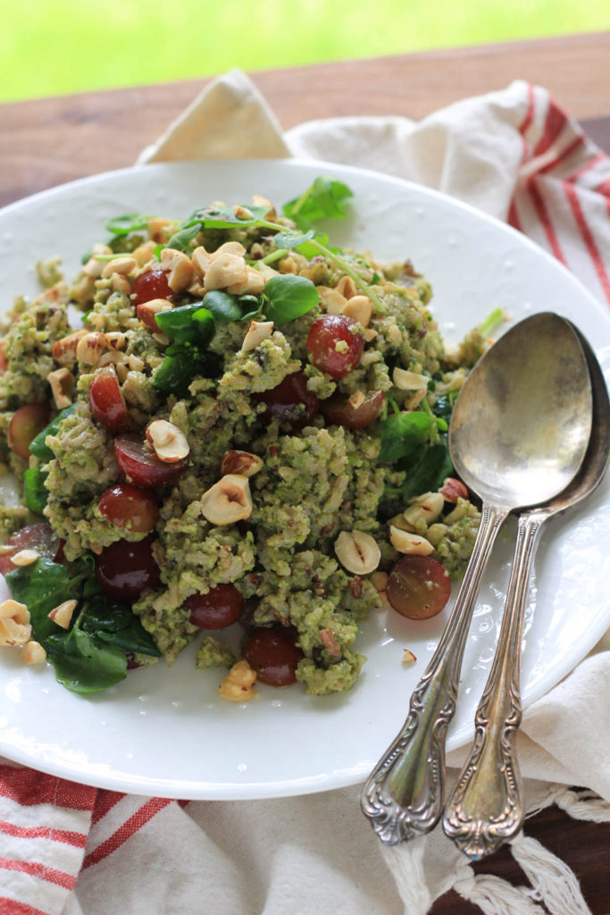 Toasted Hazelnut Pesto Wild Rice Salad