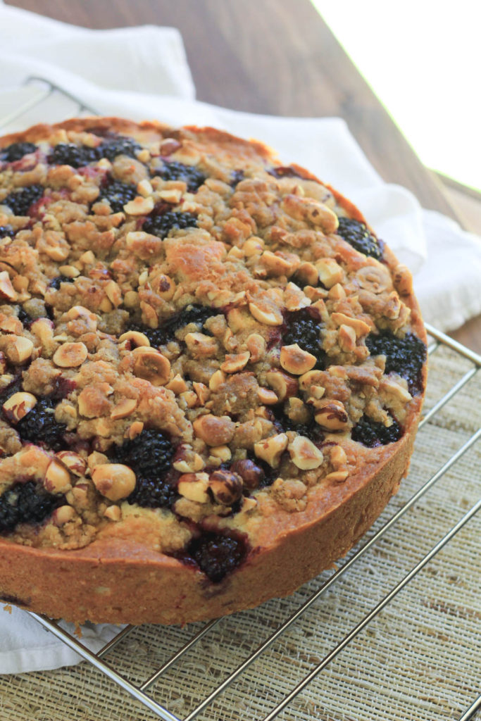 Blackberry Buckle with Hazelnut Crumb