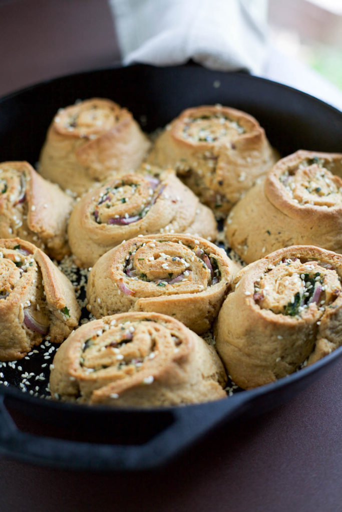 Savory Onion Sesame Parmesan Buns