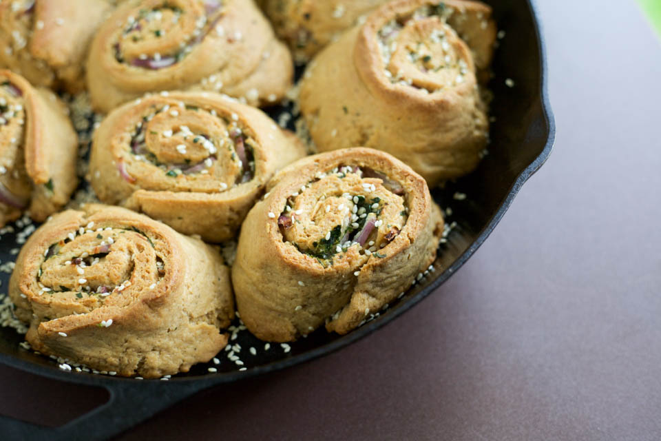 Savory Onion Sesame Parmesan Buns