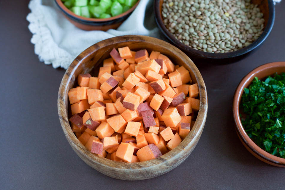 Thai Peanut Sweet Potato Lentil Soup