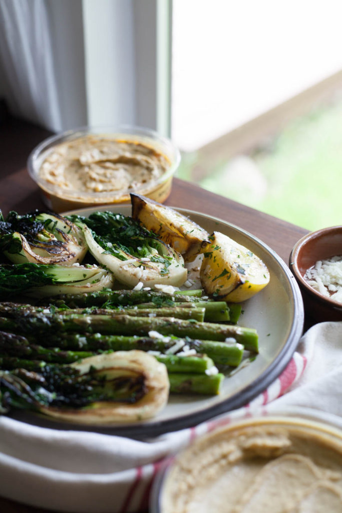 Charred Vegetables with Hummus