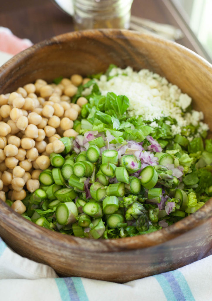 Spring Chickpea Salad with Honey Garlic Lime Vinaigrette