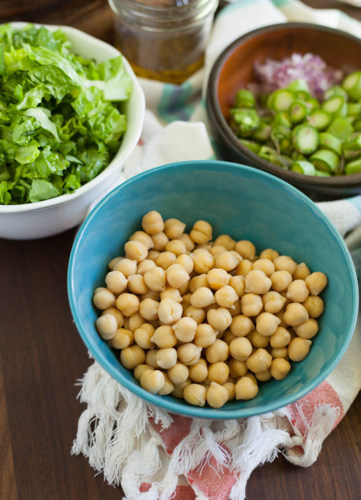  Spring Chickpea Salad with Honey Garlic Lime Vinaigrette