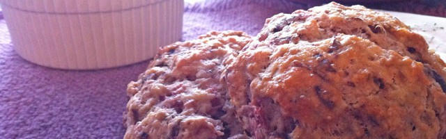 strawberry scones with chocolate and almonds