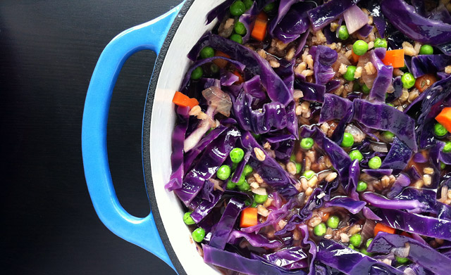 Barley, Cabbage, Carrot, and Pea Soup