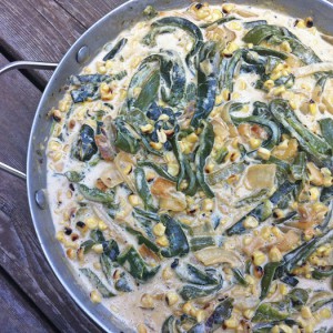 Rajas con Crema, Poblano Peppers in a Cream Sauce