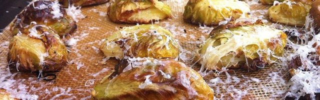 Roasted or Grilled Brussel Sprouts with Lemon, Garlic, and Parmigiano Reggiano