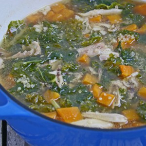 Quinoa, Kale, Roasted Butternut Squash, Chicken Soup