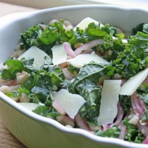 Warm Kale and White Bean Salad