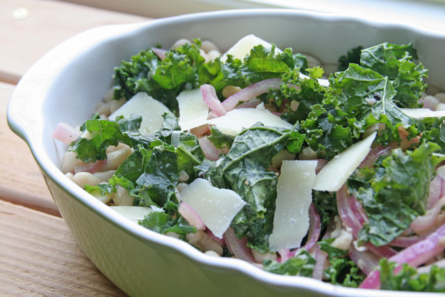 Warm Kale and White Bean Salad