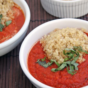 Tomato Soup with Chipotle Peppers and Quinoa
