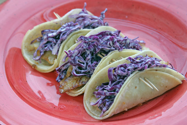 Simple Fish Tacos with Kikkoman Soy Sauce and Yogurt Slaw