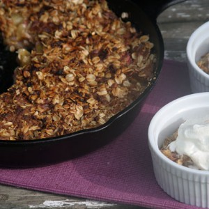 Rhubarb Apple Crisp with Clementine Mint Cream