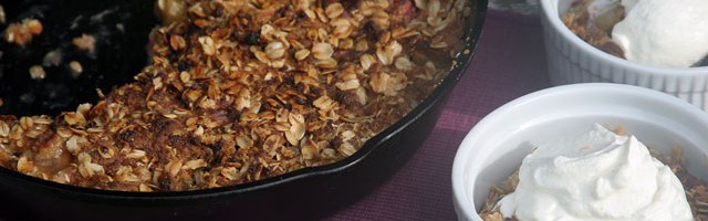 Rhubarb Apple Crisp with Clementine Mint Cream