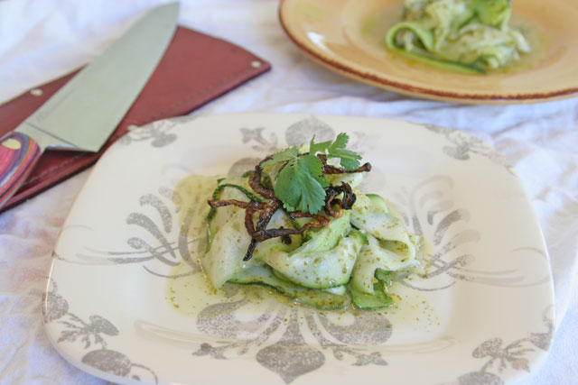 New West Knifeworks Review and Ribbon Zucchini Salad with Cilantro Lime Dressing