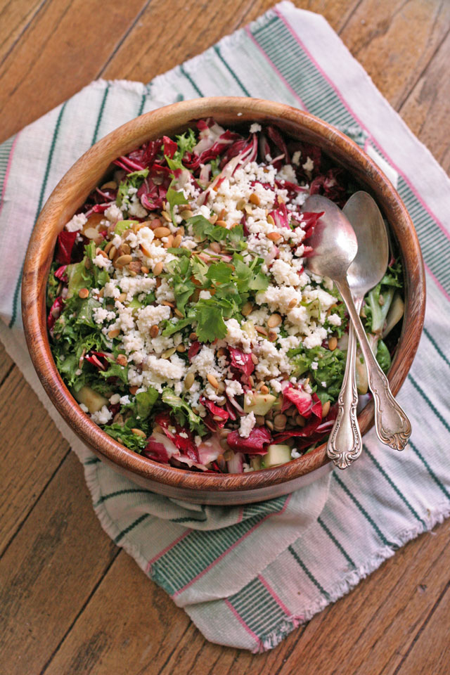 Warm Lentil, Radicchio Salad with Cacique Queso Fresco and Citrus Dressing {Sponsored}