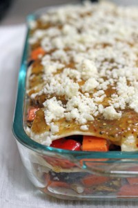 Black Bean Yam Tortilla Bake