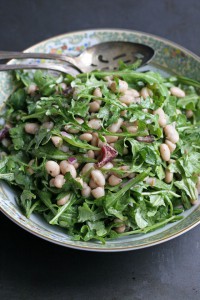 White Bean Arugula Salad with Blood Orange Dressing