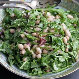 White Bean Arugula Salad with Blood Orange Dressing