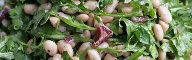 White Bean Arugula Salad with Blood Orange Dressing