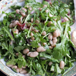 White Bean Arugula Salad with Blood Orange Dressing