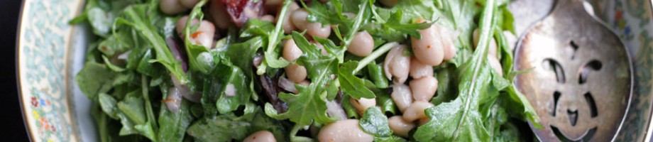 White Bean Arugula Salad with Blood Orange Dressing