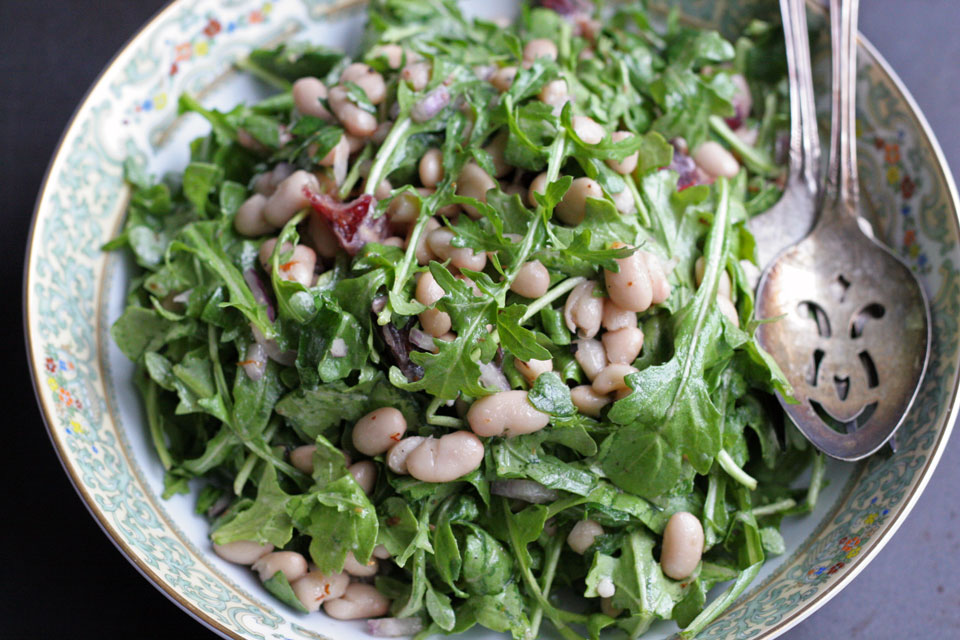 White Bean and Arugula Salad with Blood Orange Dressing