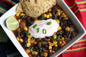 Chorizo Black Bean Soup with Chipotle Crema